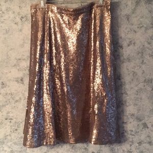 NWT Sequin gold skirt flare!